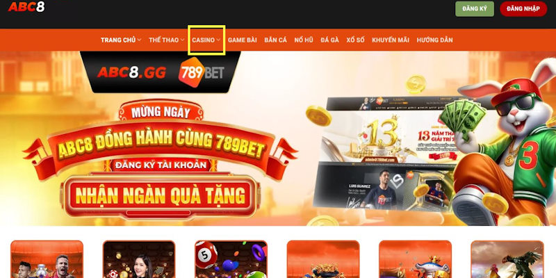 Hướng dẫn tham gia cá cược tại chuyên mục sòng bạc trên nhà cái ABC8